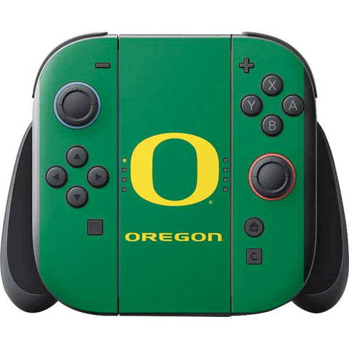 University of Oregon Yellow O on Green Nintendo Switch 2 (2025) with Joy-Con Skin